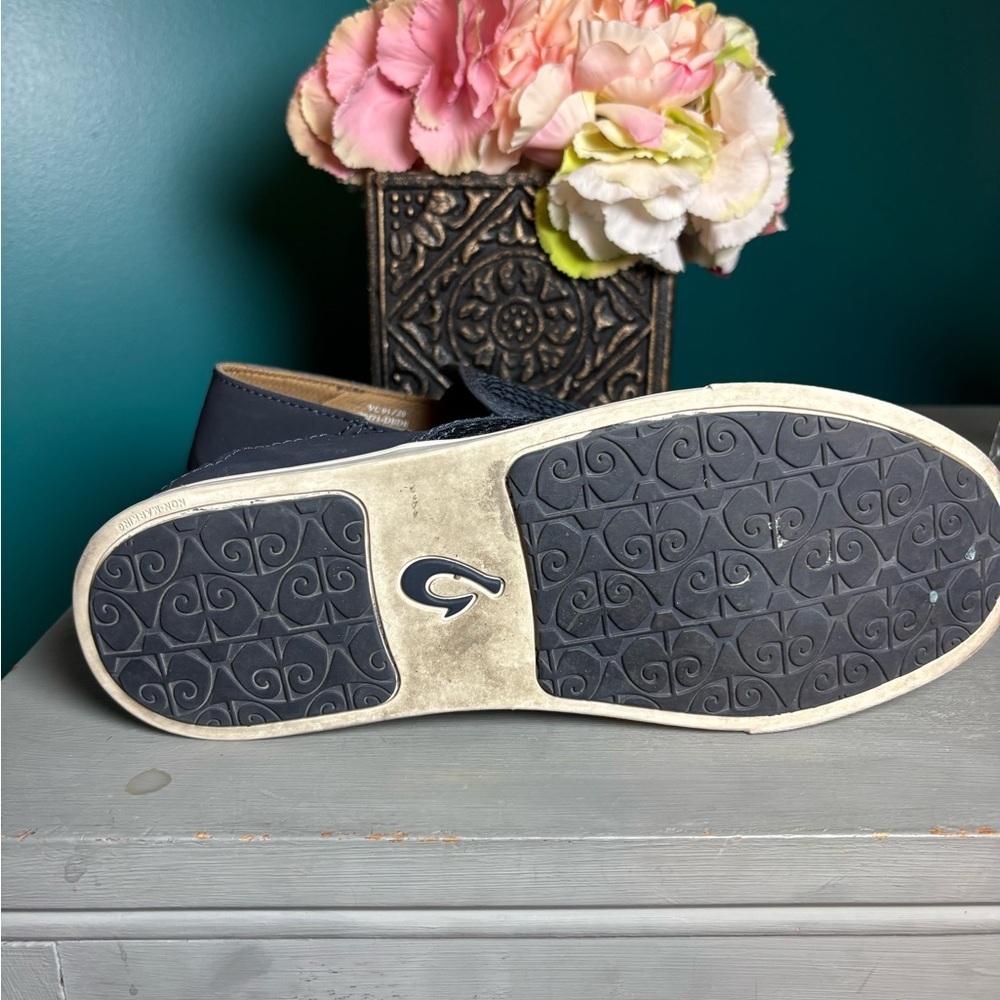 Olukai Blue and White Slip On Loafers with Breathable Mesh Upper - Picture 5 of 5